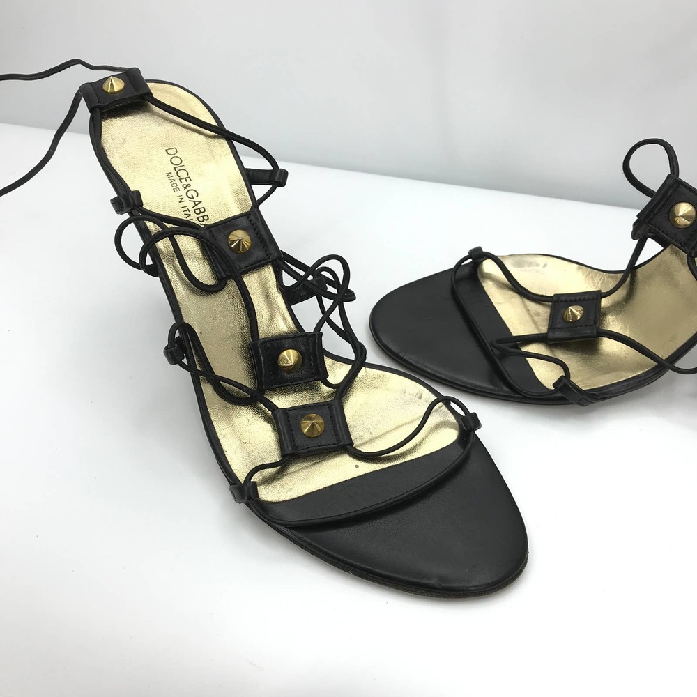Dolce & Gabbana Gladiator Wrap Studded High Heels - Picture 3 of 10